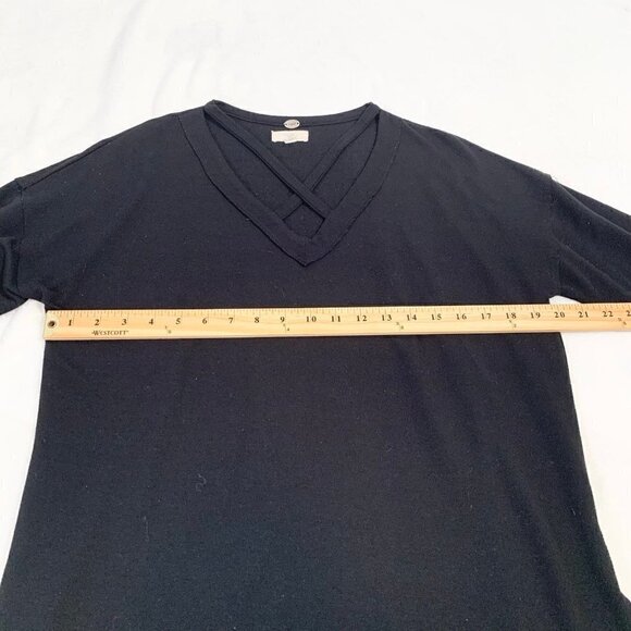 Cupio black stretch long sleeve long lines tunic pullover lightweight sweatshirt - Picture 6 of 8